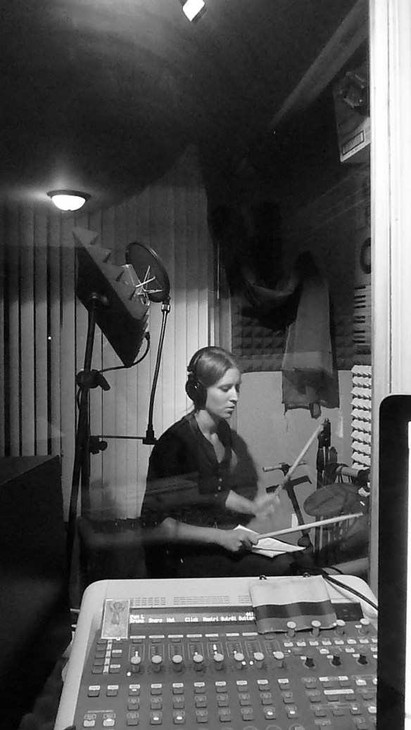 Allison Merten Recording Drums at Willie Martinez's Recording Studio