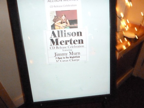 Allison Merten CD Release Sign2