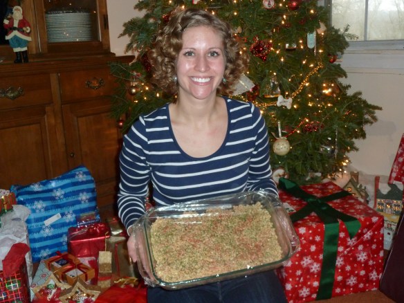 Excited about my Christmas Rice Krispies treats! :-)